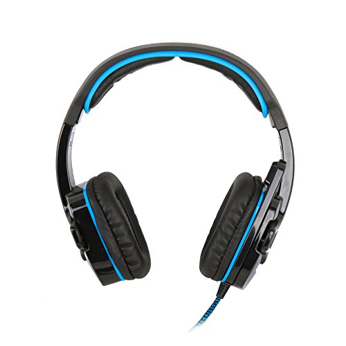 SADES SA901 7.1 Surround Sound Stereo Professionelle PC USB Gaming Headsets Stirnband Kopfhörer mit Mikrophon Tiefe Bässe Over-The-Ear-Lautstärkeregler für PC Gamers blau Bild 5