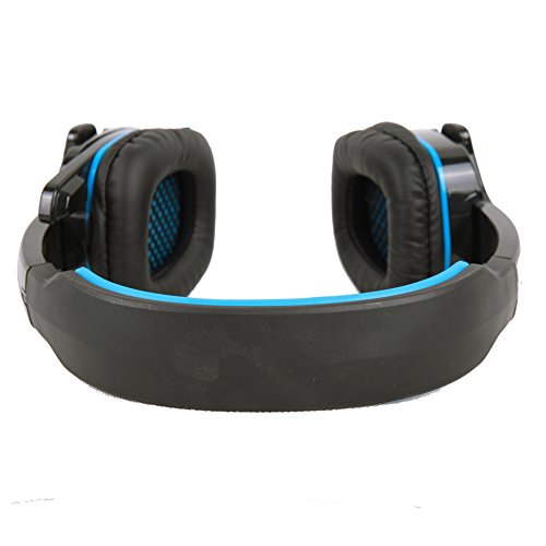 SADES SA901 7.1 Surround Sound Stereo Professionelle PC USB Gaming Headsets Stirnband Kopfhörer mit Mikrophon Tiefe Bässe Over-The-Ear-Lautstärkeregler für PC Gamers blau Bild 6