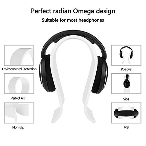 GEEKRIA Acryl Omega Kopfhörerständer, Wh-1000xm4/Wh-1000xm3 Ständer, Schreibtisch Display Aufhänger, Kompatibel Mit Audio-Technica, Sony, AKG, Sennheiser, Studio, Mehr Over-Ear Kopfhörer (Weiß) Bild 2