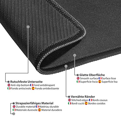 PEDEA Gaming und Office Mauspad - 220 x 180 mm - mit vernähten Rändern und rutschfester Unterseite, Butterfly Bild 4
