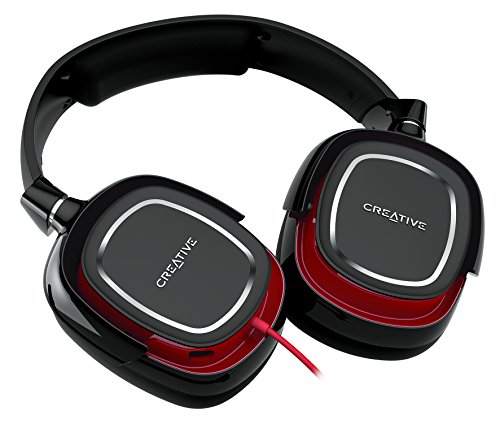 Creative HS-880 Draco 2 - Faltbares Gaming Headset (ohrumschließend [Over-Ear] zur Geräuschabschirmung, Stahlkernbügel) schwarz Bild 2