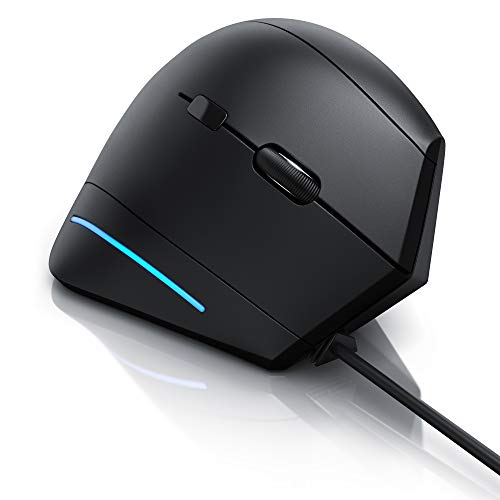 CSL - optische Vertikal USB Maus - vertikale kabelgebundene Ausführung - ergonomisches Design - Vorbeugung gegen Maus- Tennisarm besonders armschonend - 6 Tasten Bild 1