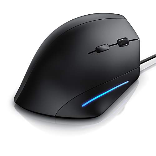 CSL - optische Vertikal USB Maus - vertikale kabelgebundene Ausführung - ergonomisches Design - Vorbeugung gegen Maus- Tennisarm besonders armschonend - 6 Tasten Bild 5
