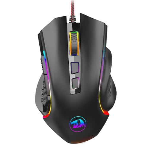Redragon M602 Gaming Maus mit Kabel, Wired Computer Mouse Gaming mit Treiber, 7 Programmierbare Tasten und RGB-Leuchten, 7200 DPI PC Maus Gaming Ideal für PC/Laptop (schwarz) Bild 1