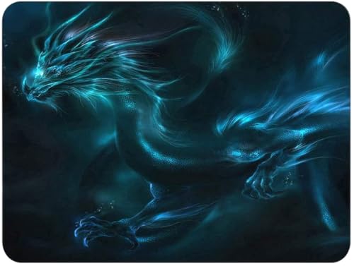 Silent Monsters Mauspad 240 x 200 mm Stoff Mousepad Drache, rutschfest & leise, für Gaming Büro Office Homeoffice - 24 x 20 cm Mouse Pad Mat - Mausunterlage klein für alle Maus Arten Bild 1