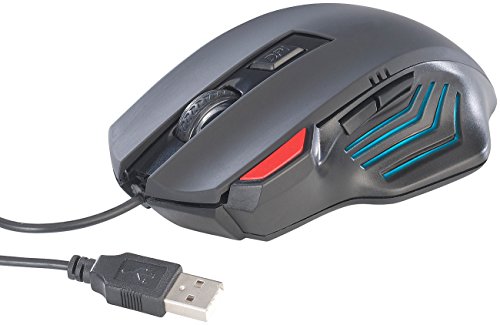 Mod-it Gamingmouse: Optische Gaming-Maus GA-824, 2.400 DPI, 6 Tasten, blaues Licht (USB Maus, Gamer Maus, optisches Kabel) Bild 1