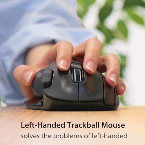 ELECOM EX-G Linkshänder-Trackball-Maus, 2,4 GHz USB Wireless, Ergonomisch, Daumensteuerung, Tracking Roller Ball, 6 programmierbare Tasten, Neigungs-Scroll Bild 2
