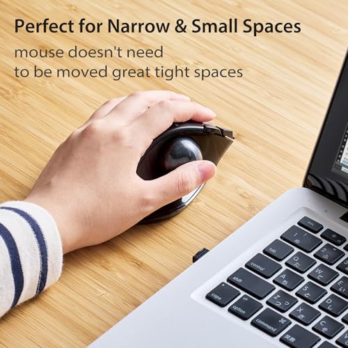 ELECOM EX-G Linkshänder-Trackball-Maus, 2,4 GHz USB Wireless, Ergonomisch, Daumensteuerung, Tracking Roller Ball, 6 programmierbare Tasten, Neigungs-Scroll Bild 6