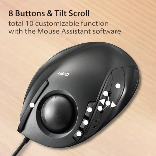 Elecom M-DT2URBK Scroll-Rad, Trackball, PC/Mac, 4-Wege Bild 5