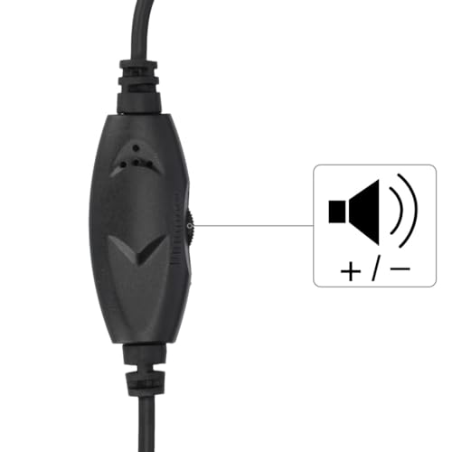 Hama PC Headset mit Mikrofon (Ultra leichte Kopfhörer, On-Ear Ohrhörer, gepolsterte Ohrmuscheln, Stereo, Computer-Kopfhörer mit Lautstärkeregler am Kabel, 2 m Kabellänge, 3,5 mm Klinke) schwarz Bild 5