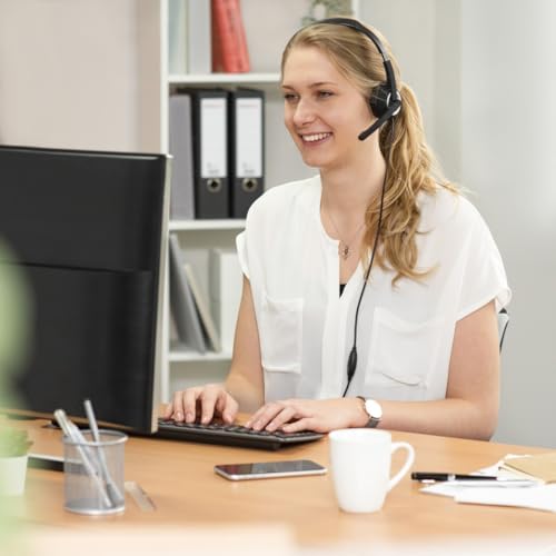 Hama PC Headset mit Mikrofon (Ultra leichte Kopfhörer, On-Ear Ohrhörer, gepolsterte Ohrmuscheln, Stereo, Computer-Kopfhörer mit Lautstärkeregler am Kabel, 2 m Kabellänge, 3,5 mm Klinke) schwarz Bild 7