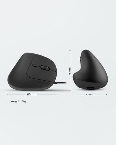 Perixx PERIMICE-508 Programmierbare Ergonomische Maus -Vertikal - Schnurgebunden - 1000/1600 dpi - Ideal gegen Maus-und Tennisarm Bild 5