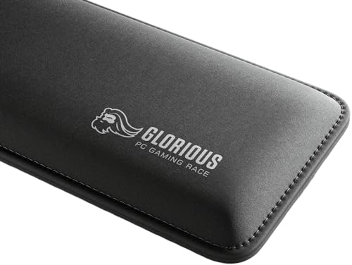Glorious Gaming Padded Keyboard Wrist Rest (TKL, 17 mm stark) - gesteppte Ränder, glatte Stoffoberfläche, rutschfeste Gummibasis, mittlere Festigkeit, 360 x 100 x 17 mm - Schwarz Bild 2