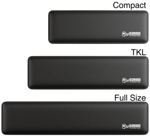 Glorious Gaming Padded Keyboard Wrist Rest (TKL, 17 mm stark) - gesteppte Ränder, glatte Stoffoberfläche, rutschfeste Gummibasis, mittlere Festigkeit, 360 x 100 x 17 mm - Schwarz Bild 6