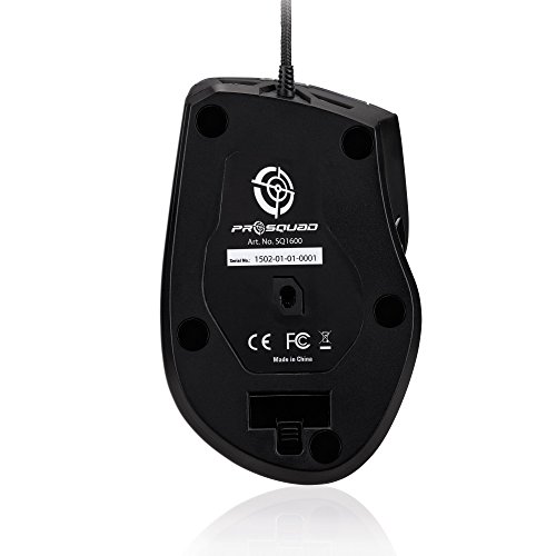 ProSquad SQ1600 USB Gaming Maus | 10 Tasten, 32 Farben, 11.750 FPS, 6000 DPI, inkl. LCD Display für PC Bild 7