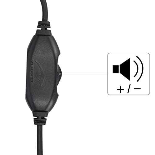 Hama PC Headset HS-P100 mit Mikrofon (Ultra leicht, On-Ear, Stereo, Lautstärkeregler am Kabel, 2 m Kabellänge, 3,5 mm Klinke) schwarz Bild 4