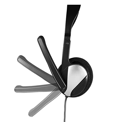 Hama PC Headset HS-P100 mit Mikrofon (Ultra leicht, On-Ear, Stereo, Lautstärkeregler am Kabel, 2 m Kabellänge, 3,5 mm Klinke) schwarz Bild 5