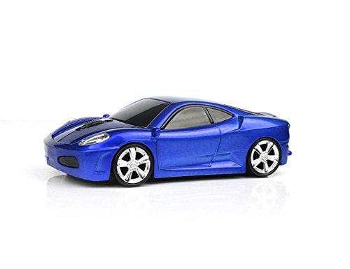 urchoiceltd 2017 2,4 GHz Wireless 3D 1600 DPI Sport Racing Auto-Form optische USB schnurlose Gaming Maus mit Scheinwerfer und Schwanz Tricks Dunkelblau Bild 5
