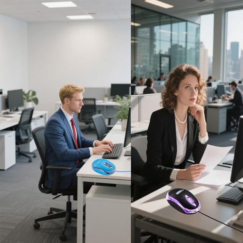 SOONGO Kabelgebundene Maus, Rosa Computermaus, Ergonomisches Design, 1,5 m USB-Kabel, kompatibel mit Laptops und Desktop-Computern, kompatibel zu Windows, Linux, Mac Bild 7