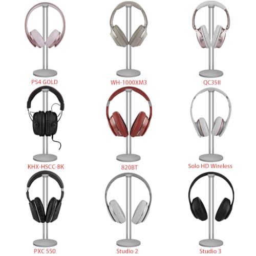 GEEKRIA Kopfhörer-Ständer, Aluminium-Legierung, Gaming-Headset-Kopfhörer-Halterung für Desktop-Headset-Halterung, Unterstützung für alle Kopfhörer-Größen (Silber) Bild 5