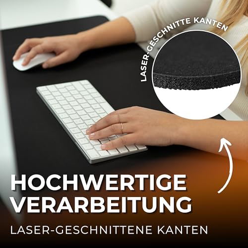 Silent Monsters Mauspad 44 x 35 cm Schwarz Stoff Mousepad XL Groß, rutschfest & leise, für Gaming Büro Office Homeoffice - 440 x 350 mm Mouse Pad Mat - Mausunterlage für alle Maus Arten Bild 2
