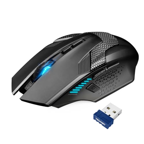 TECKNET Kabellose Gaming Maus, 2,4 GHz Wireless Mouse Gaming mit Schnellfeuertaste, 8 Tasten, 4800 DPI, 20 Millionen Klicks, Ergonomische Optische Maus für PC/Mac/Laptop Bild 1