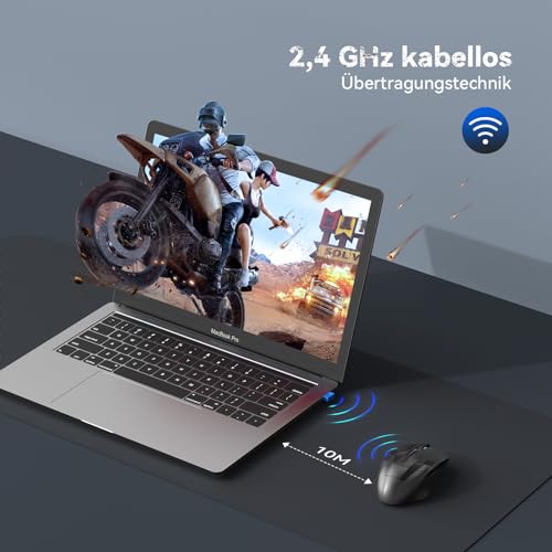 TECKNET Kabellose Gaming Maus, 2,4 GHz Wireless Mouse Gaming mit Schnellfeuertaste, 8 Tasten, 4800 DPI, 20 Millionen Klicks, Ergonomische Optische Maus für PC/Mac/Laptop Bild 5
