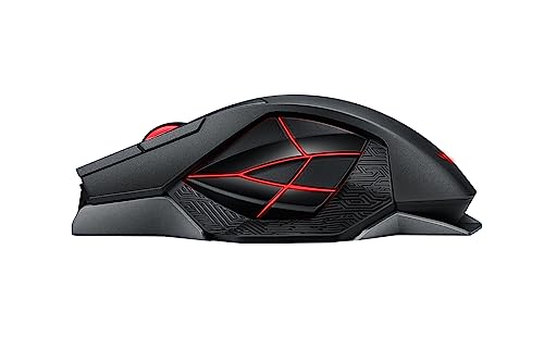 Asus 90MP00A1-B0UA00 RF Kabellos und USB Laser 8200DPI rechts Maus schwarz Bild 2