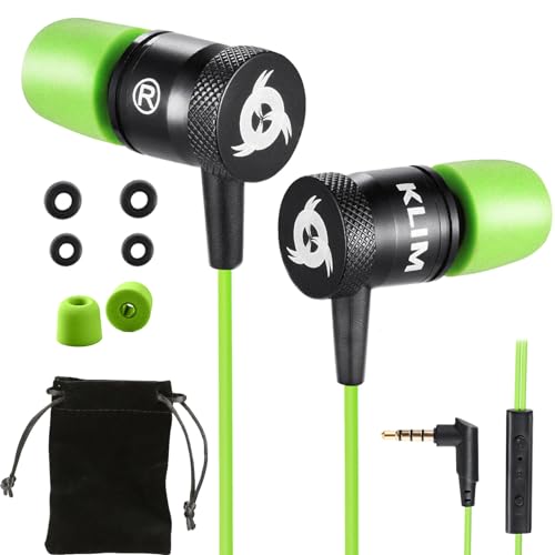 KLIM Fusion In-Ear-Kopfhörer mit Kabel & Mikrofon Hi-Fi, Memory-Schaum, 3,5 mm Klinke, Grün Bild 1
