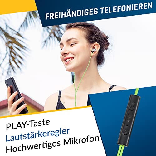 KLIM Fusion In-Ear-Kopfhörer mit Kabel & Mikrofon Hi-Fi, Memory-Schaum, 3,5 mm Klinke, Grün Bild 4