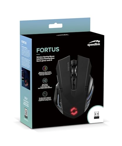 Speedlink FORTUS Gaming Maus Wireless - Kabellose Gaming-Maus mit 5 Tasten und LED-Beleuchtung, schwarz Bild 6