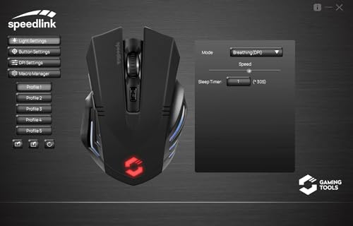 Speedlink FORTUS Gaming Maus Wireless - Kabellose Gaming-Maus mit 5 Tasten und LED-Beleuchtung, schwarz Bild 7
