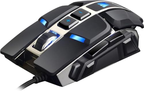 M300 Gaming Maus Pro Laser USB LED (austauschbare Seitenteile, mit Beleuchtung, 4000 dpi, 6 Tasten Gamer Mouse, Software & On-Board Memory, für PC, Computer, Laptop, Macbook), schwarz Bild 1
