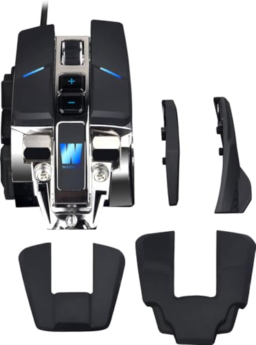M300 Gaming Maus Pro Laser USB LED (austauschbare Seitenteile, mit Beleuchtung, 4000 dpi, 6 Tasten Gamer Mouse, Software & On-Board Memory, für PC, Computer, Laptop, Macbook), schwarz Bild 3