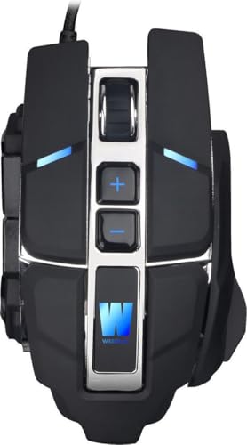 M300 Gaming Maus Pro Laser USB LED (austauschbare Seitenteile, mit Beleuchtung, 4000 dpi, 6 Tasten Gamer Mouse, Software & On-Board Memory, für PC, Computer, Laptop, Macbook), schwarz Bild 4