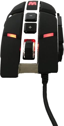 M300 Gaming Maus Pro Laser USB LED (austauschbare Seitenteile, mit Beleuchtung, 4000 dpi, 6 Tasten Gamer Mouse, Software & On-Board Memory, für PC, Computer, Laptop, Macbook), schwarz Bild 6