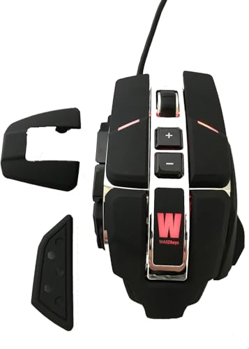 M300 Gaming Maus Pro Laser USB LED (austauschbare Seitenteile, mit Beleuchtung, 4000 dpi, 6 Tasten Gamer Mouse, Software & On-Board Memory, für PC, Computer, Laptop, Macbook), schwarz Bild 7
