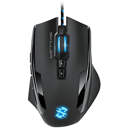 Sharkoon Skiller SGM1 Gaming Maus mit Makrotasten (10800 DPI, RGB-Beleuchtung, 12 Tasten, Weight-Tuning-System und Software) schwarz Bild 1