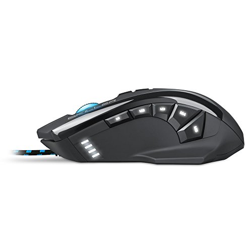 Sharkoon Skiller SGM1 Gaming Maus mit Makrotasten (10800 DPI, RGB-Beleuchtung, 12 Tasten, Weight-Tuning-System und Software) schwarz Bild 4