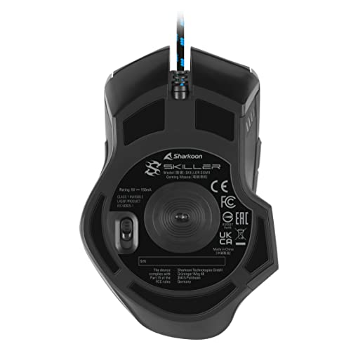 Sharkoon Skiller SGM1 Gaming Maus mit Makrotasten (10800 DPI, RGB-Beleuchtung, 12 Tasten, Weight-Tuning-System und Software) schwarz Bild 6