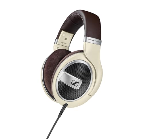 Sennheiser HD 599 Kopfhörer mit offenem Over-Ear Design mit außergewöhnlicher Klangqualität und geringer Verzerrung - Audiophile Ohrhörer mit austauschbaren Ohrpolstern, matt-ivory Bild 1
