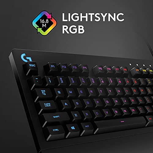 Logitech G213 Prodigy Gaming-Tastatur, RGB-Beleuchtung, Programmierbare G-Tasten, Multi-Media Bedienelemente, Integrierte Handballenauflage, Spritzwassergeschützt, Deutsches QWERTZ-Layout - Schwarz Bild 4