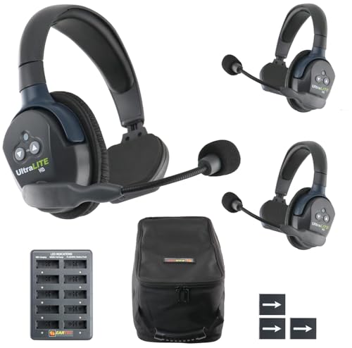 Eartec UL3S Ultralite Full Duplex Wireless Headset Kommunikation für 3 Benutzer - 3 Einzelohr-Headsets Bild 1