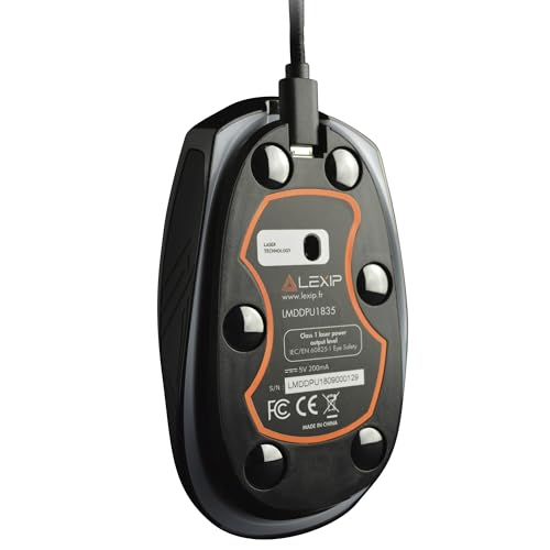 Lexip Pu94 3D gaming Mouse - Kabelgebundene USB-Maus und RGB - Spezielle 3D-Umgebungen und Design-Software - Hohe Präzision - 2 Joysticks, 6 Tasten und 12 programmierbare Richtungen, schwarz Bild 4