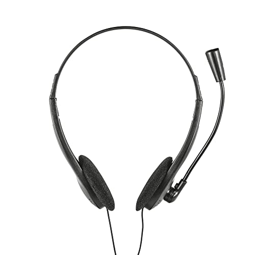 Trust Primo Chat Kopfhörer mit Kabel 3.5 mm, Einstellbares Mikrofon, Leichtes Design, Y-Adapter, 1,8 m Kabel mit Lautstärkeregler, Kabelgebundenes PC Headset für Mac Office Skype Teams, Schwarz Bild 4