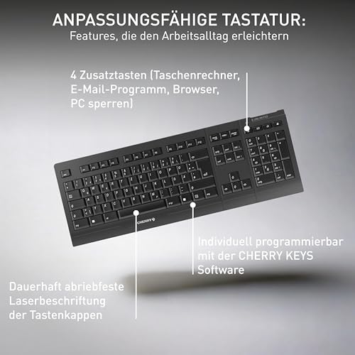 CHERRY B.Unlimited 3.0 - Wireless Tastatur+Maus - deutsches Layout - QWERTZ Tastatur - GS-Zulassung - Schwarz Bild 5