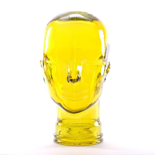 DESIGN DELIGHTS KOPFHÖRERSTÄNDER | Glas, Transparent Gelb | Deko Kopf, Glaskopf, Headset Halter, Retro Kopfhörer Ständer, Headset Halterung, Gaming Disyplayständer Bild 3
