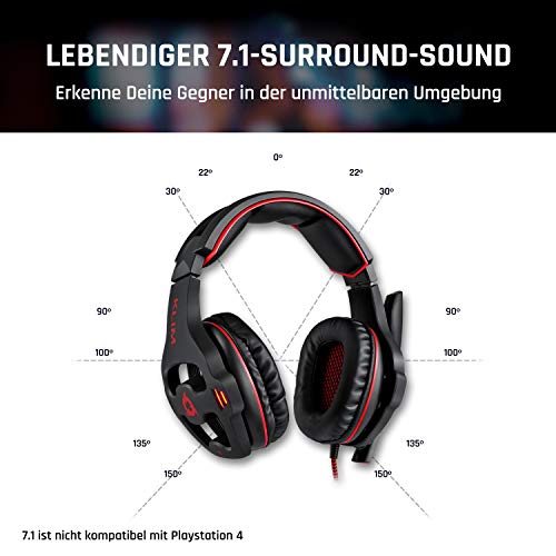 KLIM Mantis Gaming Headset - NEU - USB - Headset mit Mikrofon für PC, PS4, PS5, Nintendo Switch, Mac + 7.1 Surround Sound Noise Cancelling Gaming Kopfhörer - PS5 Headset Bild 2