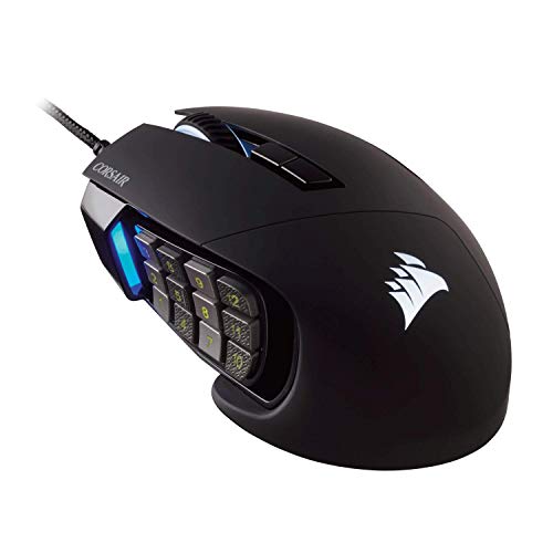 Corsair, USB, Scimitar Pro RGB – MMO Gaming Maus – 16.000 DPI optischer Sensor – 12 programmierbare Seitentasten – Schwarz Bild 1