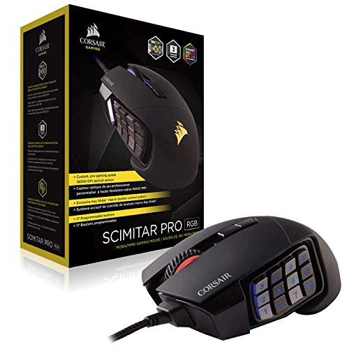 Corsair, USB, Scimitar Pro RGB – MMO Gaming Maus – 16.000 DPI optischer Sensor – 12 programmierbare Seitentasten – Schwarz Bild 7